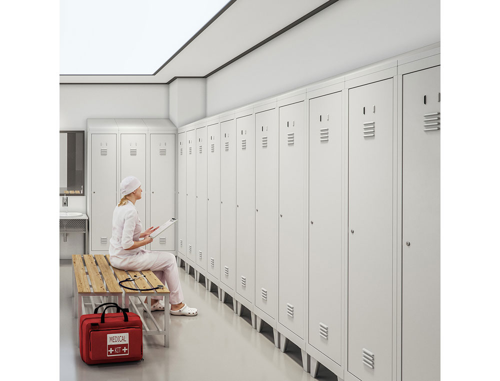 ARMARIO METALICO ROCADA 300 2 MODULOS X 2 PORTAS CINZA 620X500X1800 MM