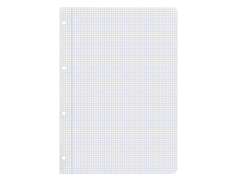 RECARGA LIDERPAPEL A4 200+50 FOLHAS 90 GR QUADRICULA 4 MM COM MARGEM 4 FUROS