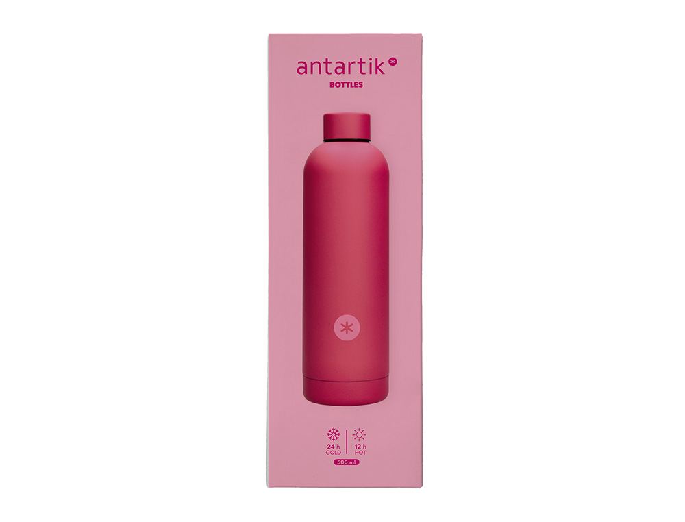 GARRAFA ANTARTIK ISOTERMICA ACO INOXIDAVEL LIVRE DE BPA COR FUCSIA 500 ML