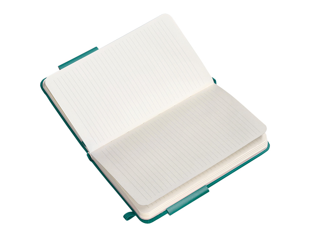 CADERNO COM ELASTICO ANTARTIK NOTES CAPA DURA A6 PAUTADO VERDE AGUA-MARINHA 100 FOLHAS 80 GR FSC