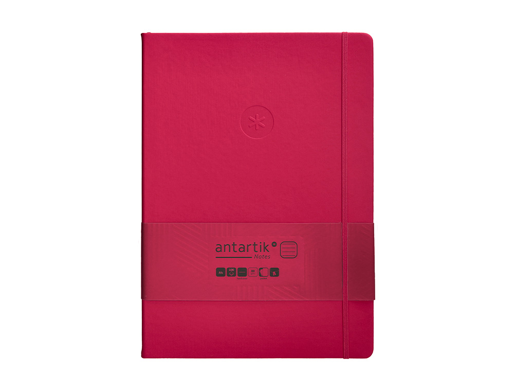 CADERNO COM ELASTICO ANTARTIK NOTES CAPA DURA A4 PAUTADO FUCSIA 100 FOLHAS 80 GR FSC