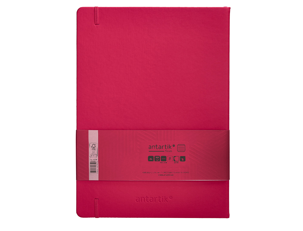 CADERNO COM ELASTICO ANTARTIK NOTES CAPA DURA A4 PAUTADO FUCSIA 100 FOLHAS 80 GR FSC