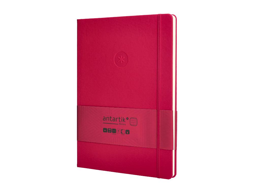 CADERNO COM ELASTICO ANTARTIK NOTES CAPA DURA A4 PAUTADO FUCSIA 100 FOLHAS 80 GR FSC