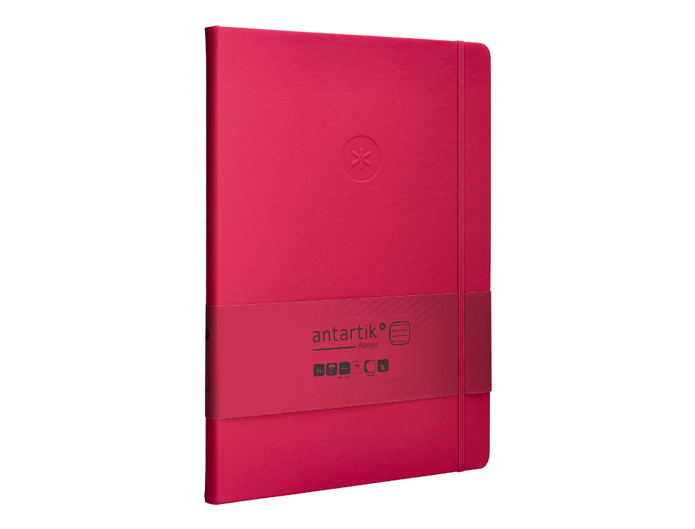 CADERNO COM ELASTICO ANTARTIK NOTES CAPA DURA A4 PAUTADO FUCSIA 100 FOLHAS 80 GR FSC