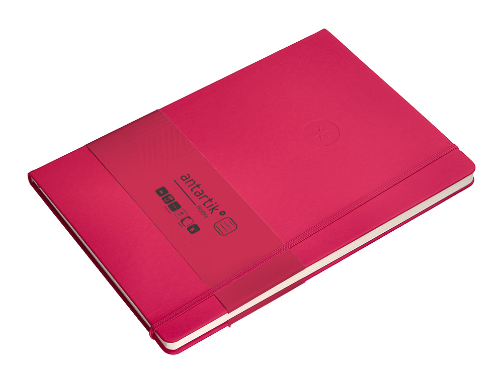 CADERNO COM ELASTICO ANTARTIK NOTES CAPA DURA A4 PAUTADO FUCSIA 100 FOLHAS 80 GR FSC