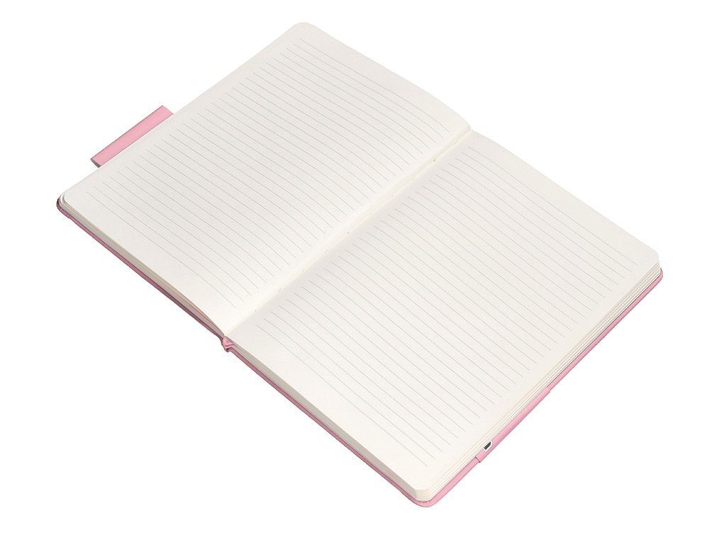 CADERNO COM ELASTICO ANTARTIK NOTES CAPA DURA A5 PAUTADO ROSA PASTEL 100 FOLHAS 80 GR FSC