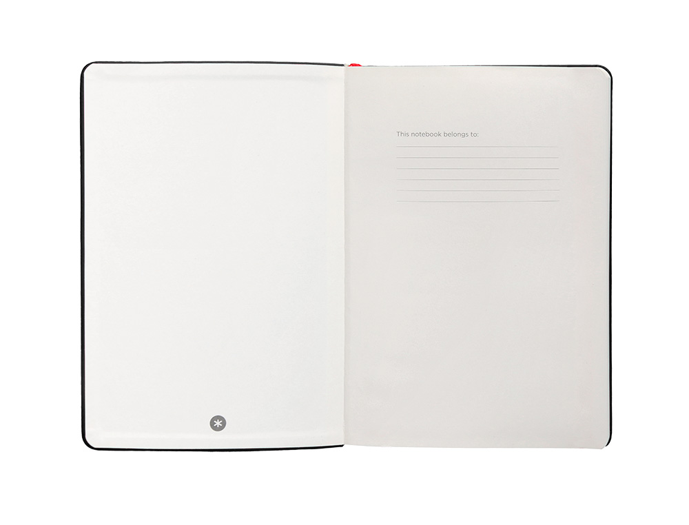 CADERNO COM ELASTICO ANTARTIK NOTES CAPA DURA A4 PAUTADO PRETO E VERMELHO 100 FOLHAS 80 GR FSC