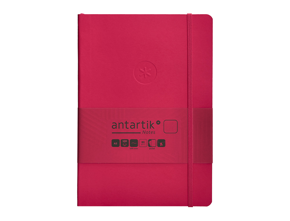 CADERNO COM ELASTICO ANTARTIK NOTES CAPA MOLE A5 LISO FUCSIA 80 FOLHAS 80 GR FSC