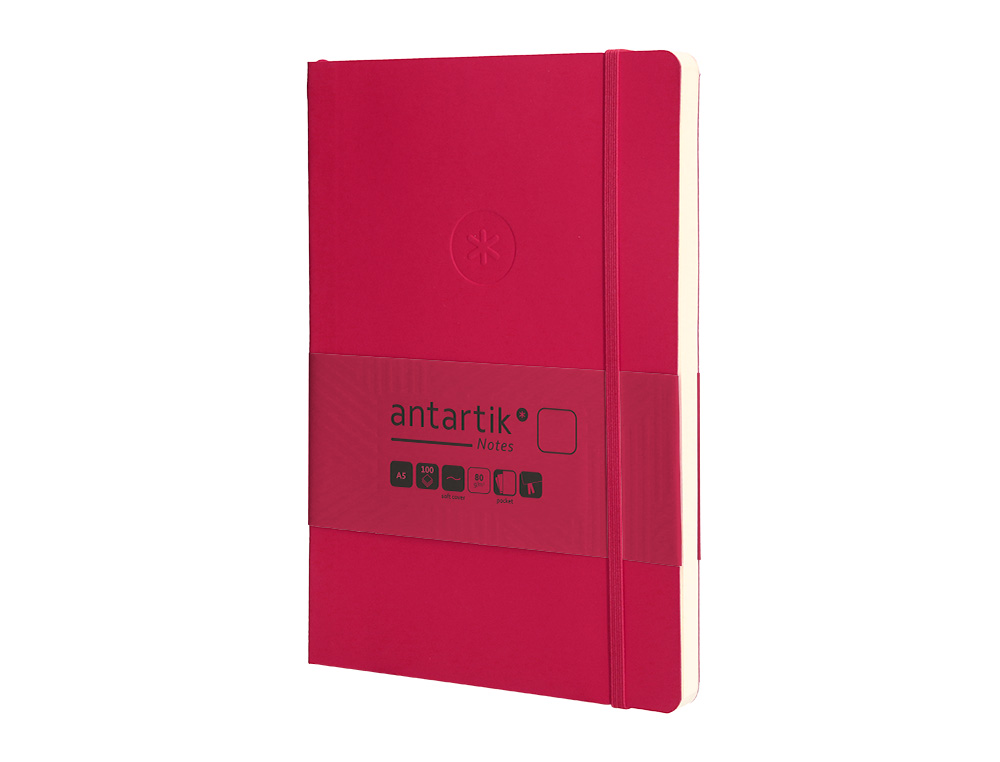 CADERNO COM ELASTICO ANTARTIK NOTES CAPA MOLE A5 LISO FUCSIA 80 FOLHAS 80 GR FSC