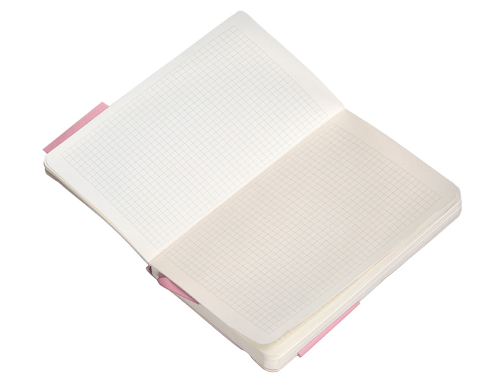 CADERNO COM ELASTICO ANTARTIK NOTES CAPA MOLE A6 QUADRICULADO ROSA PASTEL 100 FOLHAS 80 GR FSC