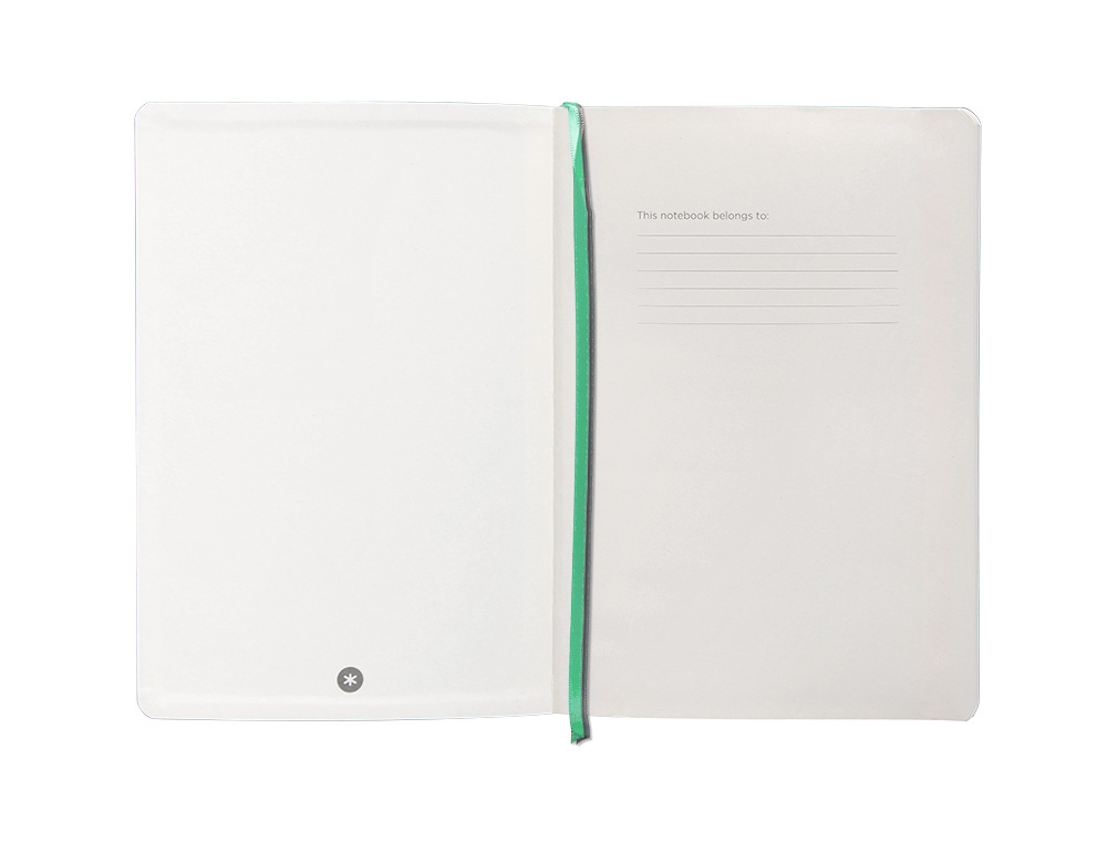 CADERNO COM ELASTICO ANTARTIK NOTES CAPA MOLE A5 QUADRICULADO CINZA E TURQUESA 80 FOLHAS 80 GR FSC