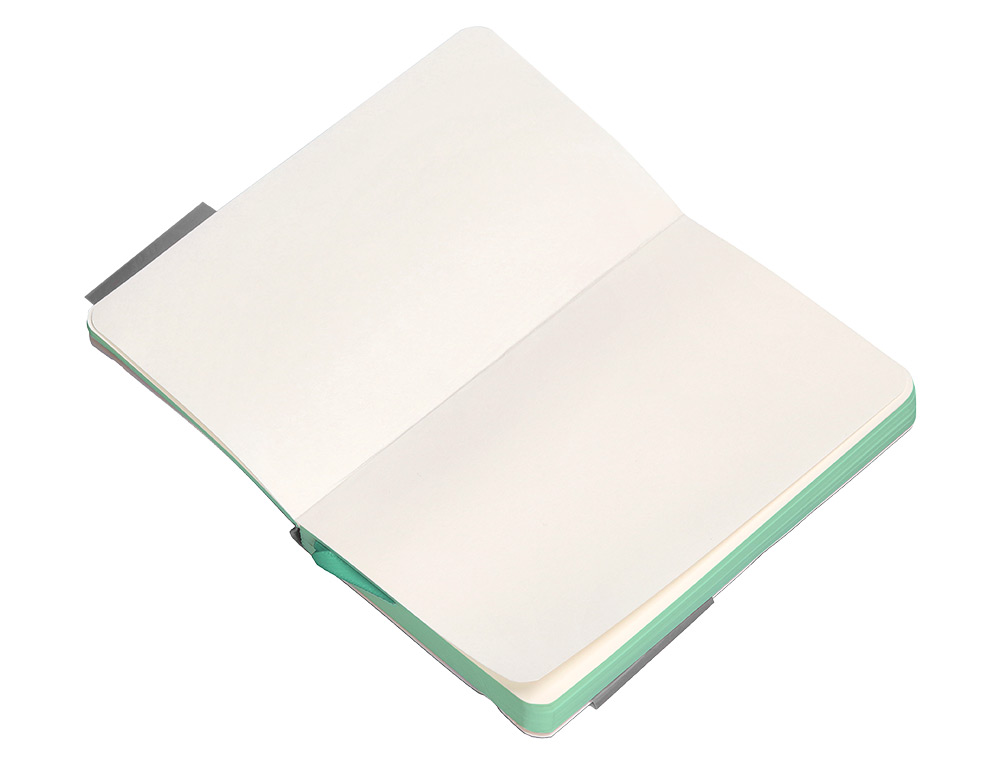 CADERNO COM ELASTICO ANTARTIK NOTES CAPA MOLE A6 LISO CINZA E TURQUESA 100 FOLHAS 80 GR FSC