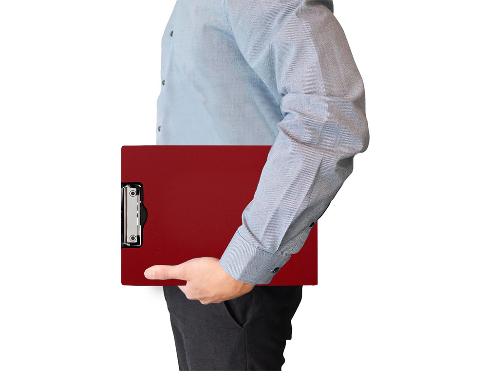 PORTA NOTAS Q-CONNECT COM MOLA MINICLIP SUPERIOR DIN A4 PLASTICO 50% RECICLADO VERMELHO ESPESSURA 2,1 MM