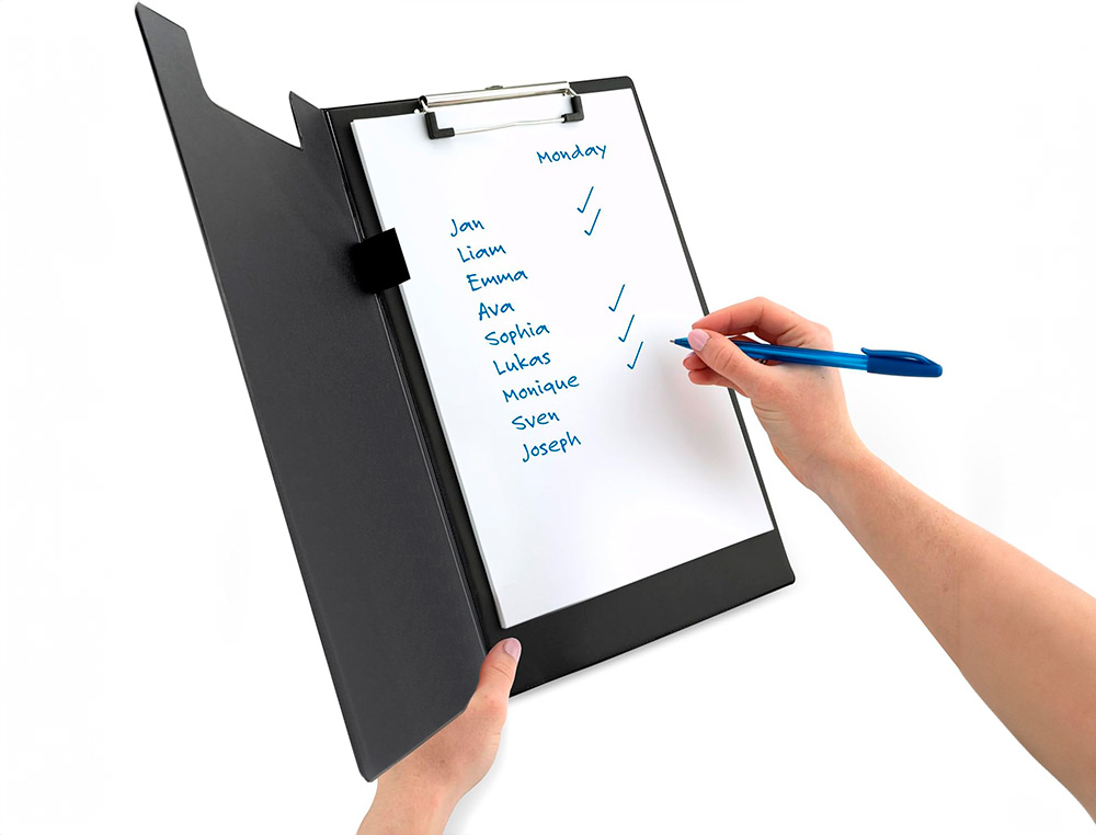 PORTA NOTAS Q-CONNECT COM MOLA MINICLIP SUPERIOR DIN A4 PLASTICO 50% RECICLADO VERMELHO ESPESSURA 2,1 MM