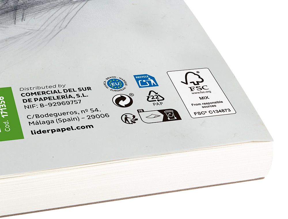 BLOCO DE ESBOCOS LIDERPAPEL ESPIRAL DIN A6 100 FOLHAS 90 GR SEM ESQUADRIA