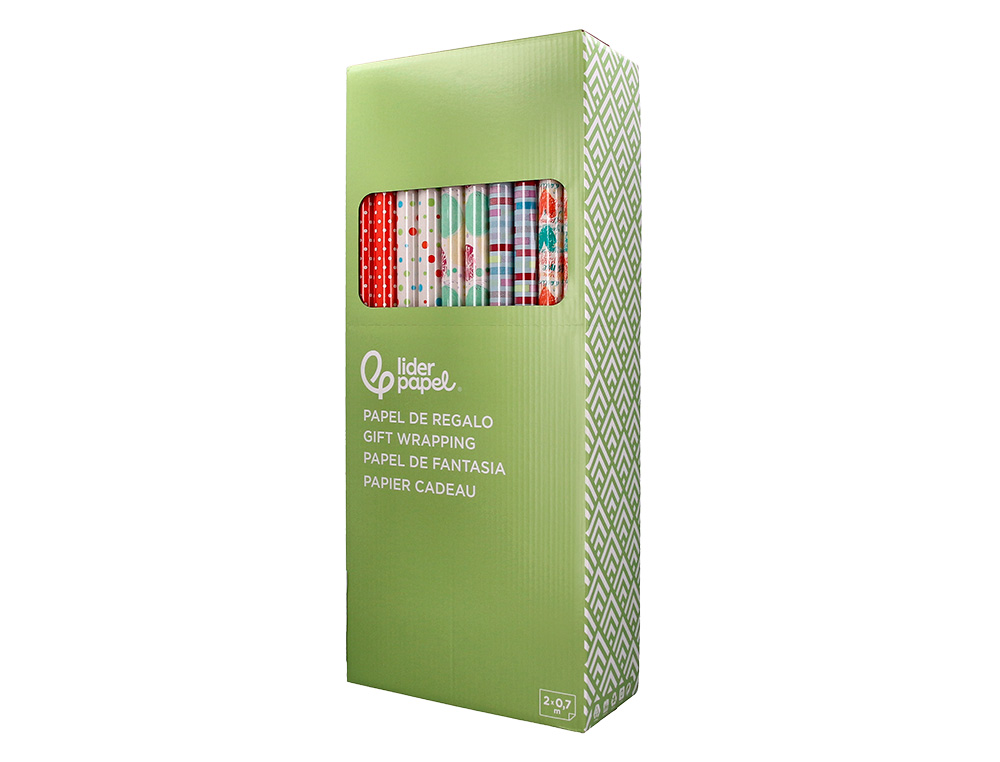 PAPEL FANTASIA LIDERPAPEL TODO ANO ROLO LARGURA 70 CM COMPRIMENTO 2 MT GRAMAGEM 60 GR DESENHOS SORTIDOS C-2024
