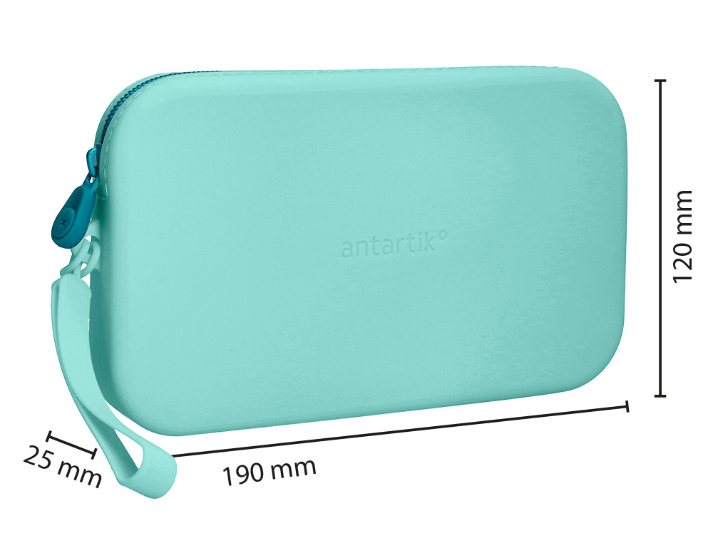 ESTOJO ESCOLAR ANTARTIK TROPICAL DIVE SILICONE SOFT RETANGULAR 190X120X25 MM MENTA