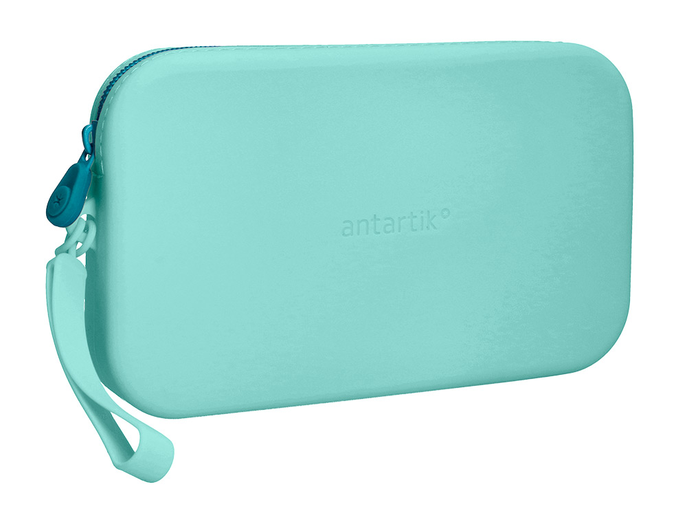 ESTOJO ESCOLAR ANTARTIK TROPICAL DIVE SILICONE SOFT RETANGULAR 190X120X25 MM MENTA