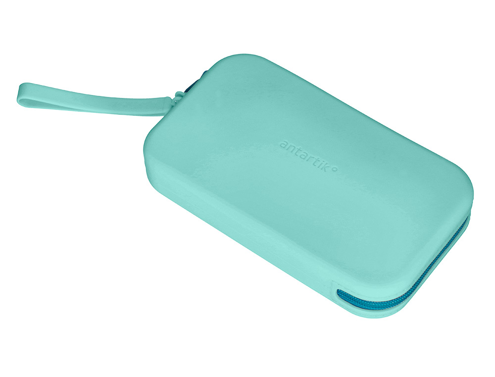ESTOJO ESCOLAR ANTARTIK TROPICAL DIVE SILICONE SOFT RETANGULAR 190X120X25 MM MENTA