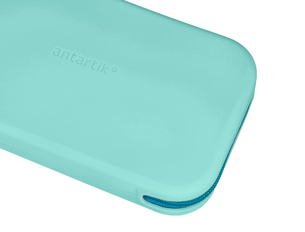 ESTOJO ESCOLAR ANTARTIK TROPICAL DIVE SILICONE SOFT RETANGULAR 190X120X25 MM MENTA