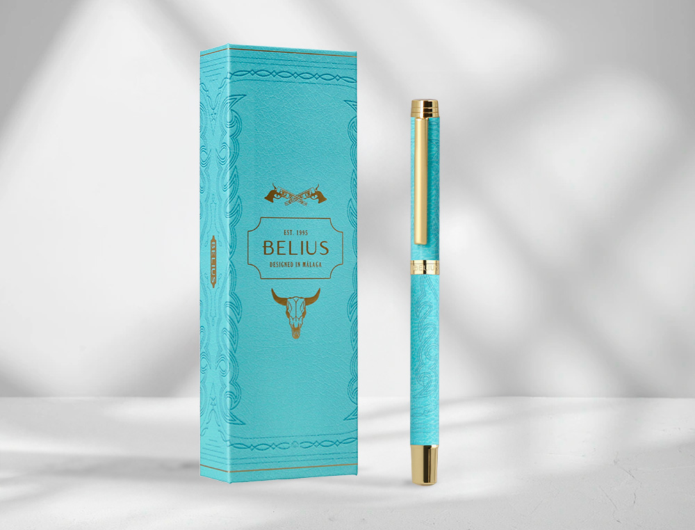 ROLLER BELIUS WILD WEST ALUMINIO COR TURQUESA DOURADO TINTA COR PRETO CAIXA DE DESIGN