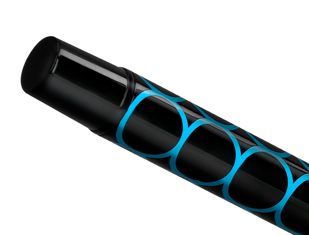 ESFEROGRAFICA BELIUS LEGACY ALUMINIO DESENHO CIRCULOS AZUL CORPO PRETO TINTA COR AZUL CAIXA DE DESIGN