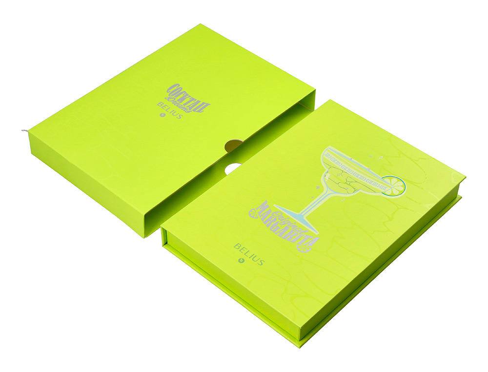 ESFEROGRAFICA E PORTA CARTOES BELIUS COCKTAILS MARGARITA ALUMINIO VERDE LIMA PRATEADO RELEVO TINTA COR AZUL CAIXA DE DES