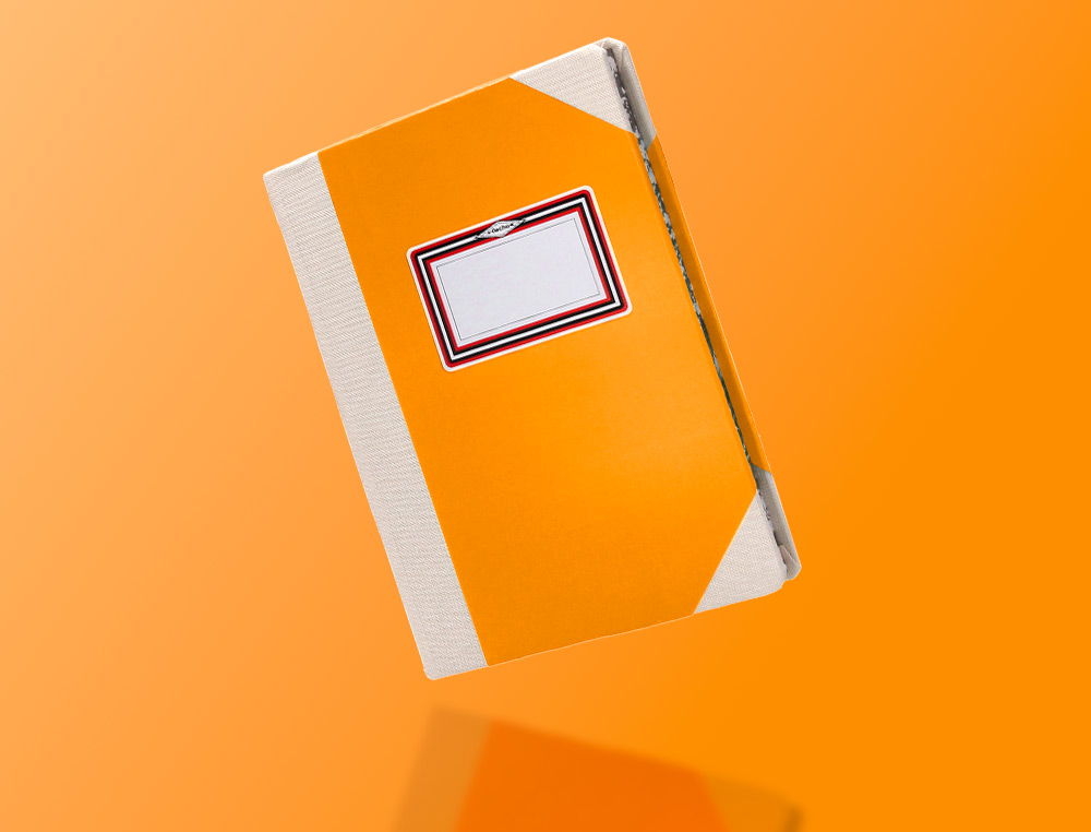 LIVRO DE CARTAO COSIDO FERNANDES FLECHA DIN A5+ LISO 50 FOLHAS 100 GR LARANJA