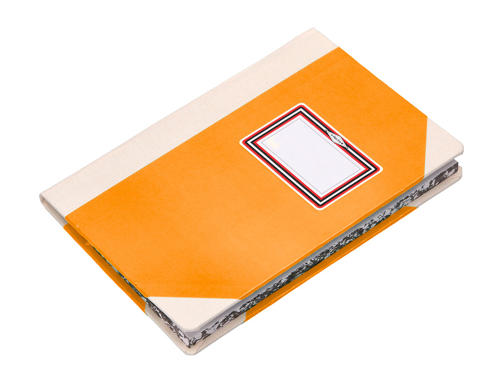 LIVRO DE CARTAO COSIDO FERNANDES FLECHA DIN A5+ LISO 50 FOLHAS 100 GR LARANJA