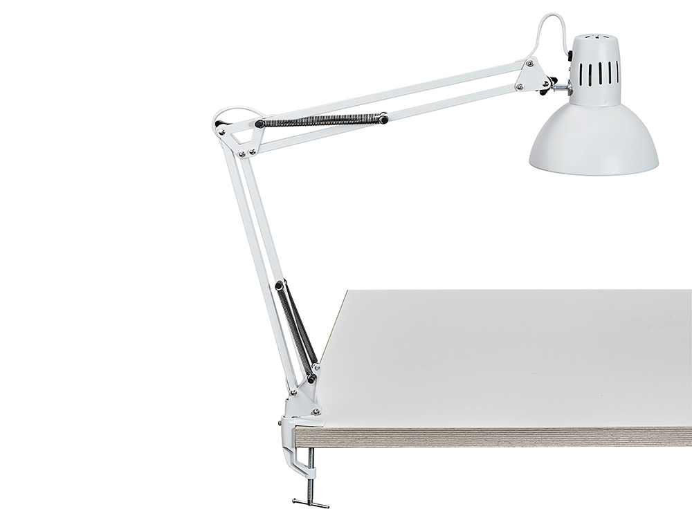 CANDEEIRO DE ESCRITORIO MAUL STUDY COM PINCA COR BRANCO 170X440X350 MM