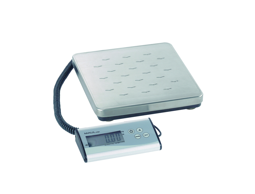 BASCULA PARA PACOTES MAUL CARGA COM VISOR SEPARADO 120 KG PRECISAO PESAGEM 50 GR COR ACO INOXIDAVEL 270X270 MM