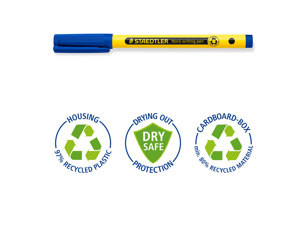 MARCADOR STAEDTLER NORIS WRITING PEN 307 TINTA BASE DE AGUA PONTA FINA TRACO 0,6 MM AZUL