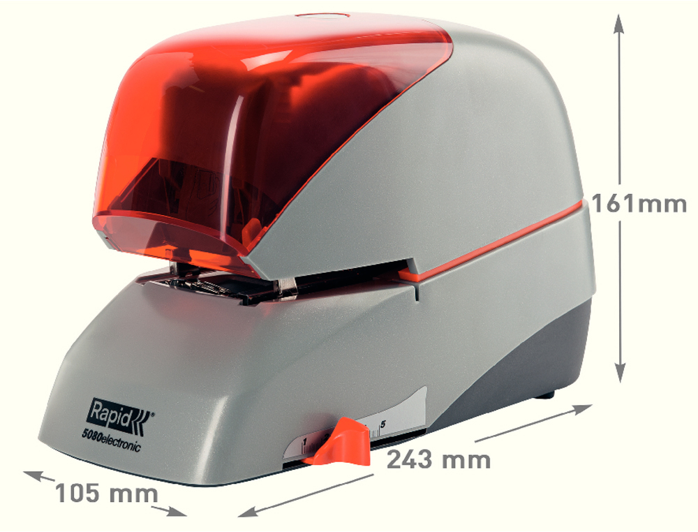 AGRAFADOR RAPID 5080E ELETRICO BRANCO/PRETO CAPACIDADE 80 FOLHAS USA AGRAFES CASSETE 5080