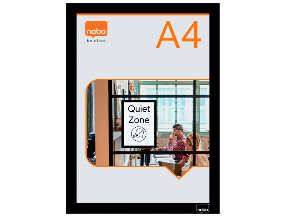 MOLDURA PORTA ANUNCIOS NOBO DIN A4 MOLDURA MAGNETICA AUTO ADESIVA COR PRETO PACK DE 2 UNIDADES