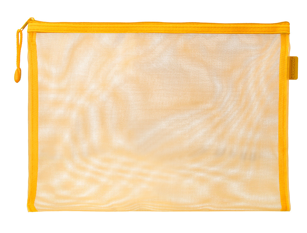 BOLSA COM FECHO DE CORRER LIDERPAPEL POLIESTER TRANSPIRAVEL MULTIUSOS DIN A4 AMARELO