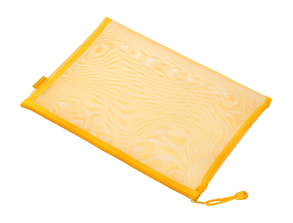 BOLSA COM FECHO DE CORRER LIDERPAPEL POLIESTER TRANSPIRAVEL MULTIUSOS DIN A4 AMARELO