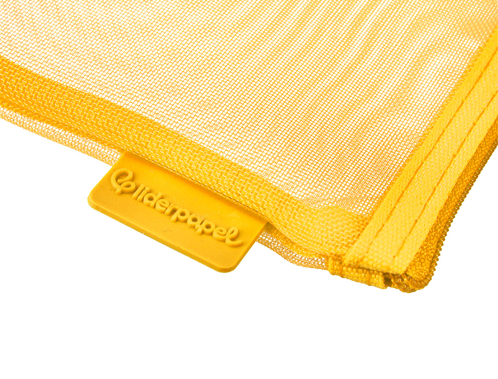 BOLSA COM FECHO DE CORRER LIDERPAPEL POLIESTER TRANSPIRAVEL MULTIUSOS DIN A4 AMARELO
