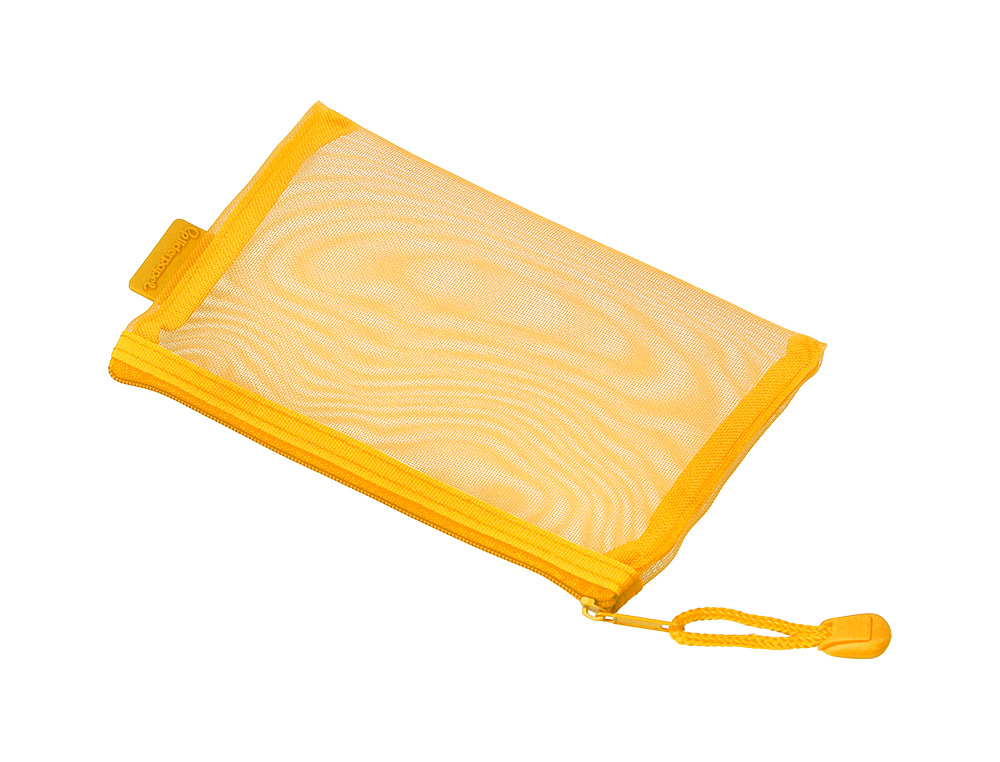 BOLSA COM FECHO DE CORRER LIDERPAPEL POLIESTER TRANSPIRAVEL MULTIUSOS DIN A6 AMARELO