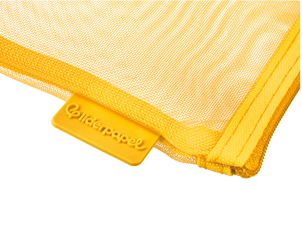 BOLSA COM FECHO DE CORRER LIDERPAPEL POLIESTER TRANSPIRAVEL MULTIUSOS DIN A6 AMARELO