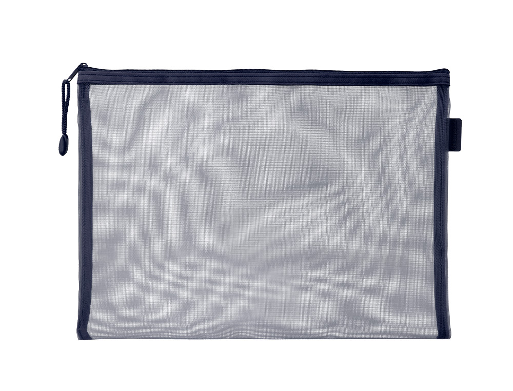 BOLSA COM FECHO DE CORRER LIDERPAPEL POLIESTER TRANSPIRAVEL MULTIUSOS DIN A5 AZUL MARINHO