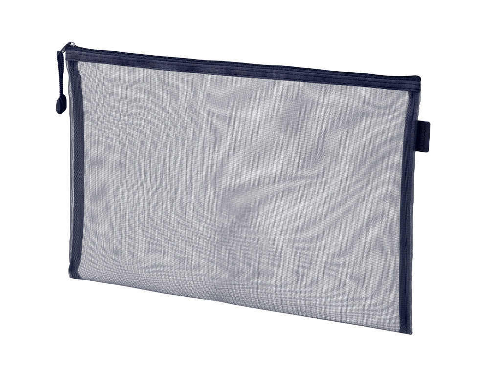 BOLSA COM FECHO DE CORRER LIDERPAPEL POLIESTER TRANSPIRAVEL MULTIUSOS DIN A5 AZUL MARINHO