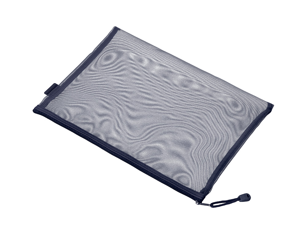 BOLSA COM FECHO DE CORRER LIDERPAPEL POLIESTER TRANSPIRAVEL MULTIUSOS DIN A5 AZUL MARINHO