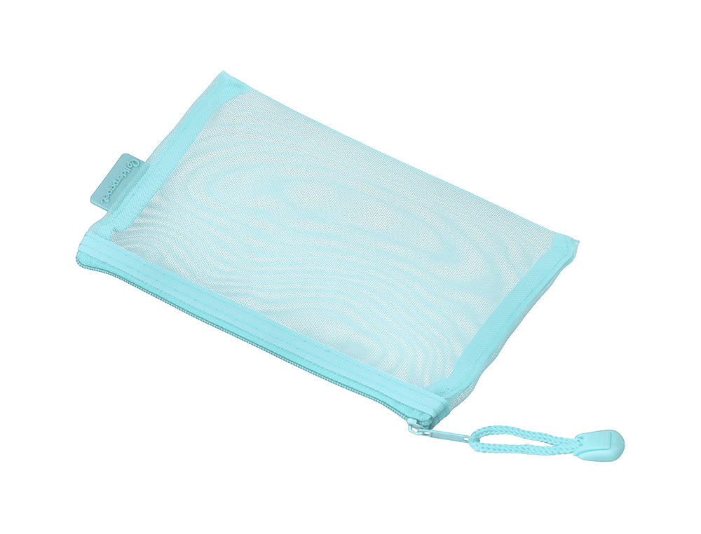 BOLSA COM FECHO DE CORRER LIDERPAPEL POLIESTER TRANSPIRAVEL MULTIUSOS DIN A6 AZUL PASTEL