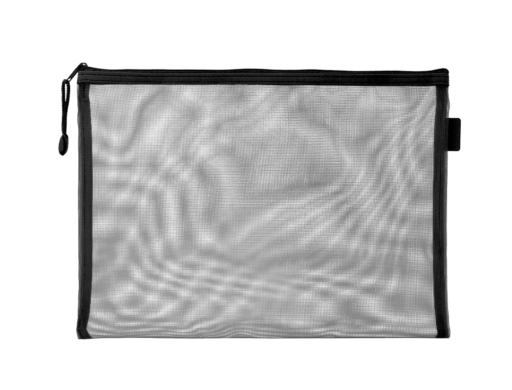 BOLSA COM FECHO DE CORRER LIDERPAPEL POLIESTER TRANSPIRAVEL MULTIUSOS DIN A5 PRETO