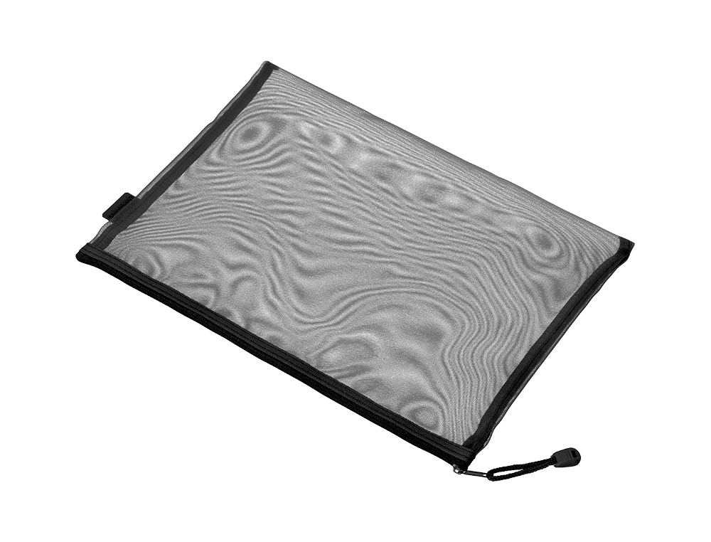 BOLSA COM FECHO DE CORRER LIDERPAPEL POLIESTER TRANSPIRAVEL MULTIUSOS DIN A5 PRETO