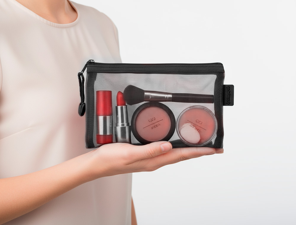 BOLSA COM FECHO DE CORRER LIDERPAPEL POLIESTER TRANSPIRAVEL MULTIUSOS DIN A6 PRETO