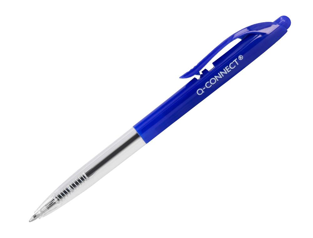 ESFEROGRAFICA Q-CONNECT RETRATIL COM CLIP DESENHO FINO TINTA OLEO 0,7 MM COR AZUL