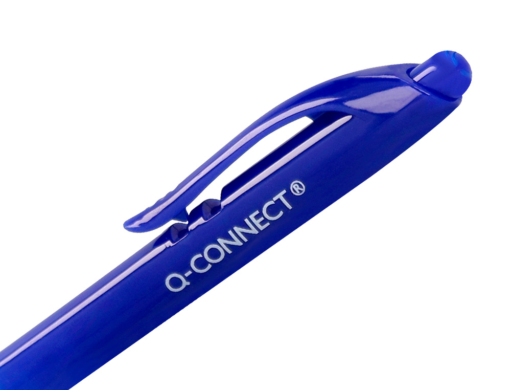 ESFEROGRAFICA Q-CONNECT RETRATIL COM CLIP DESENHO FINO TINTA OLEO 0,7 MM COR AZUL
