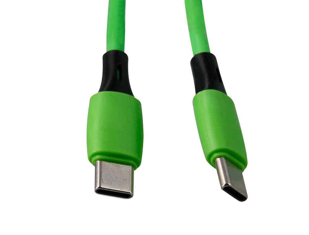 CABO USB-C A USB-C Q-CONNECT PVC COMPRIMENTO 1M VERDE