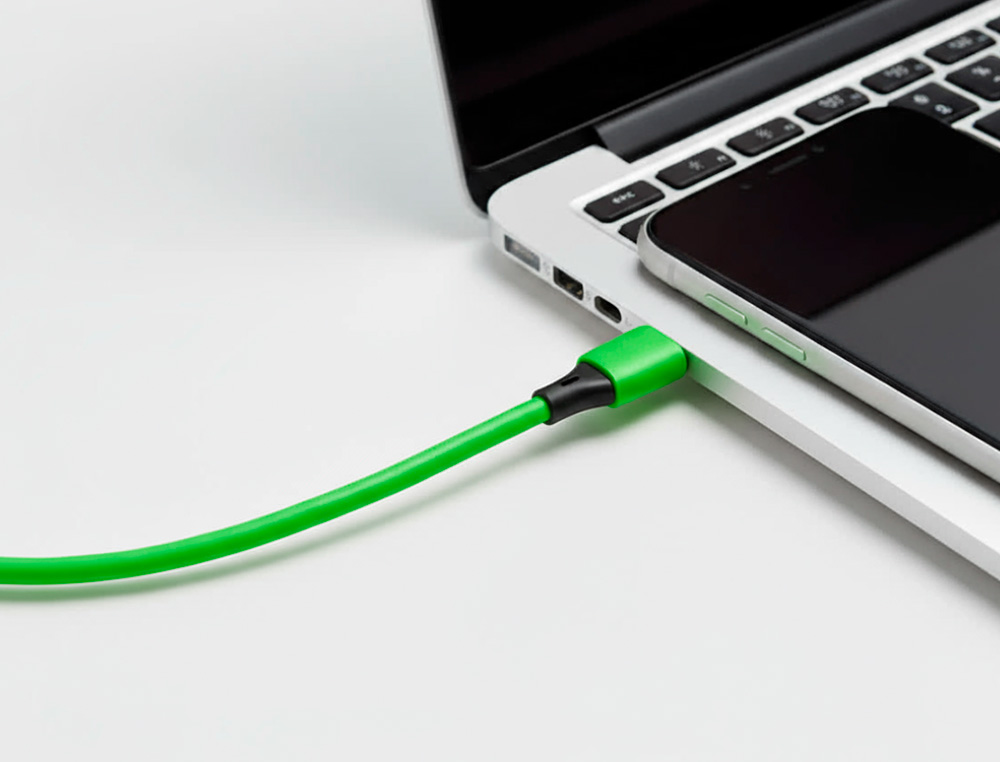 CABO USB-C A USB-C Q-CONNECT PVC COMPRIMENTO 1M VERDE